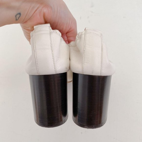 Everlane Size 9 Cream Off-White The Day Heel in Bone Leather Block Heel Pump - Picture 6 of 11